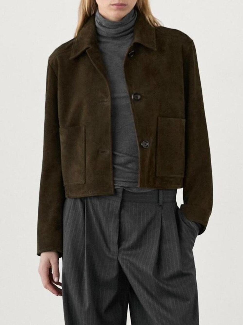 Massimo Dutti Suede Leather Jacket